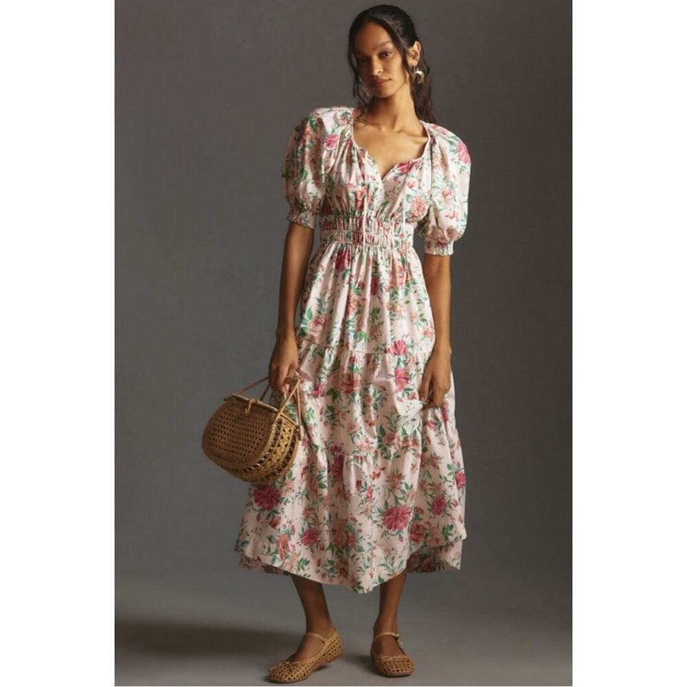 Anthropologie The Somerset Maxi Dress Puff Sleeve Edition Dainty Floral Small - Picture 5 of 12